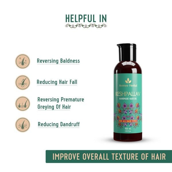 Avimee Herbal Keshpallav Hair Oil & Hairtone PV 1 Handmade Scalp Spray Combo With Rosemary, Amla, Methi & Bhringraj | Grab2Buy