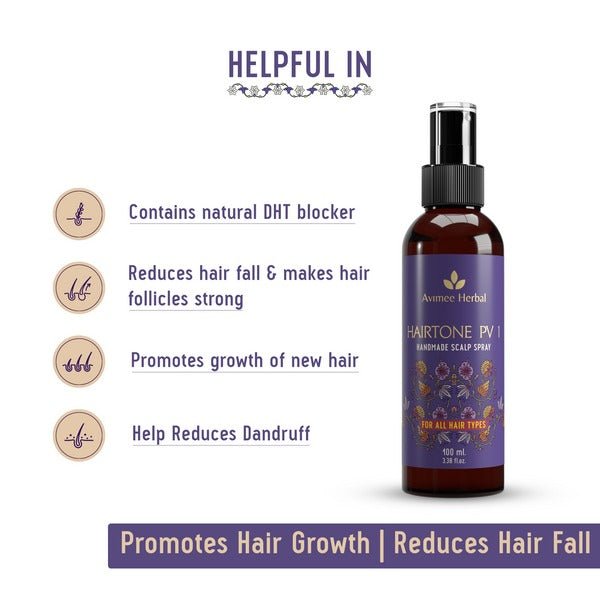 Avimee Herbal Keshpallav Hair Oil & Hairtone PV 1 Handmade Scalp Spray Combo With Rosemary, Amla, Methi & Bhringraj | Grab2Buy