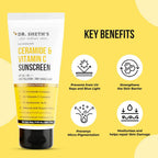 Dr. Sheth's Ceramide & Vitamin C Sunscreen SPF 50+ PA+++ UVA UVB Sun Protection, For All Skin Types | Grab2Buy