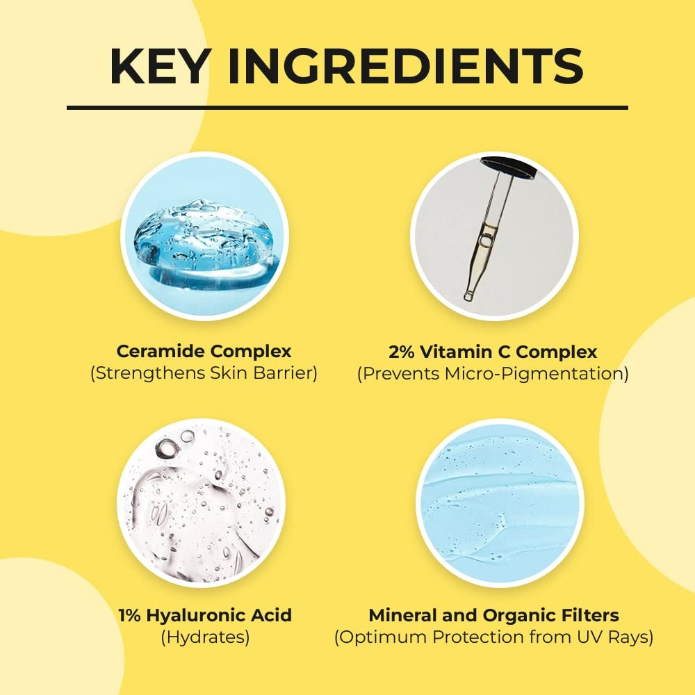 Dr. Sheth's Ceramide & Vitamin C Sunscreen SPF 50+ PA+++ UVA UVB Sun Protection, For All Skin Types | Grab2Buy