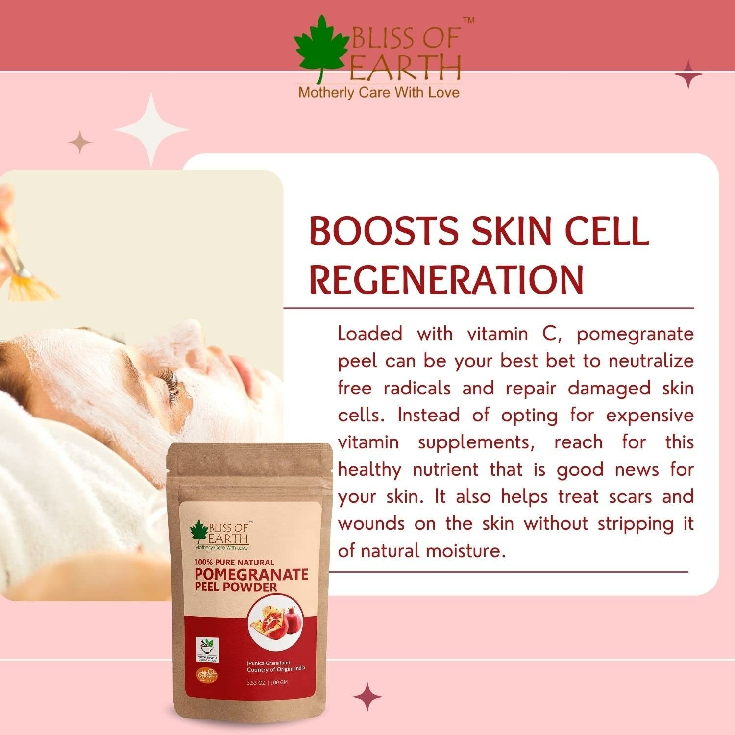 Bliss of Earth Certified Organic Pomegranate Peel Powder | Grab2Buy