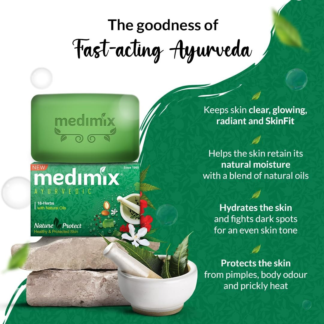 Medimix Ayurvedic Classic 18 Herbs Soap, 125 g (4 + 1 Offer Pack) | Grab2Buy