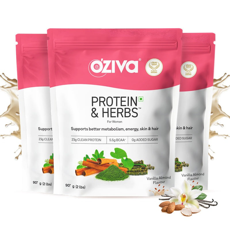 OZiva Protein & Herbs for Women - Protein Powder to Reduce Body Fat, Manage Weight & Metabolism, No Added Sugar | Grab2Buy