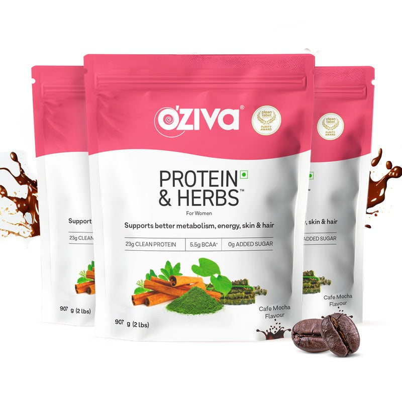 OZiva Protein & Herbs for Women - Protein Powder to Reduce Body Fat, Manage Weight & Metabolism, No Added Sugar | Grab2Buy