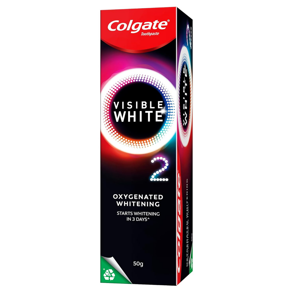 Colgate Visible White O2 Teeth Whitening Toothpaste with Peppermint Sparkle | Grab2Buy