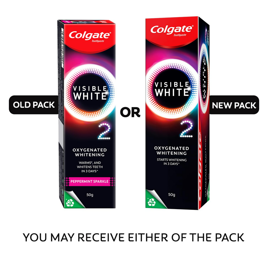 Colgate Visible White O2 Teeth Whitening Toothpaste with Peppermint Sparkle | Grab2Buy