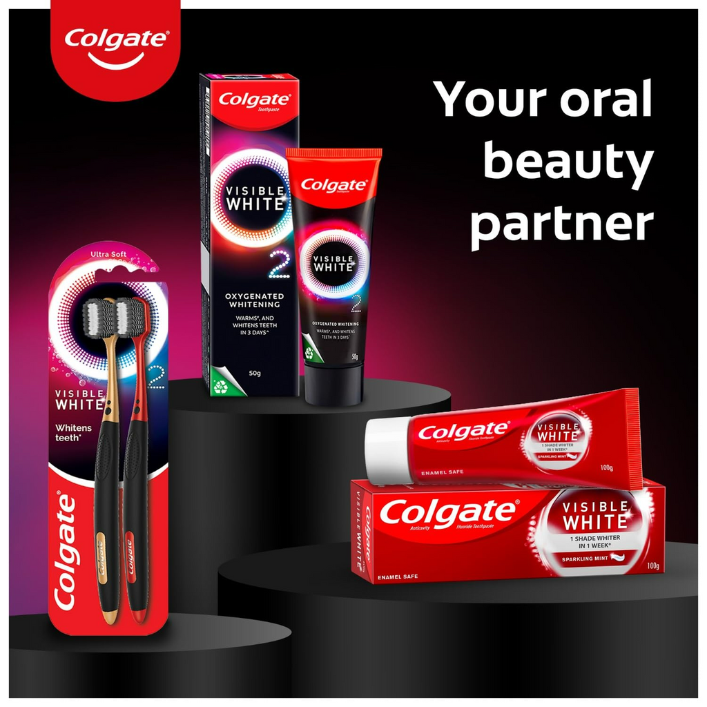 Colgate Visible White O2 Teeth Whitening Toothpaste with Peppermint Sparkle | Grab2Buy
