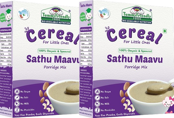 TummyFriendly Foods Organic Sprouted Sathu Maavu Porridge Mix ,Made of Sprouted Ragi, Whole Grains, Pulses & Nuts | Grab2Buy