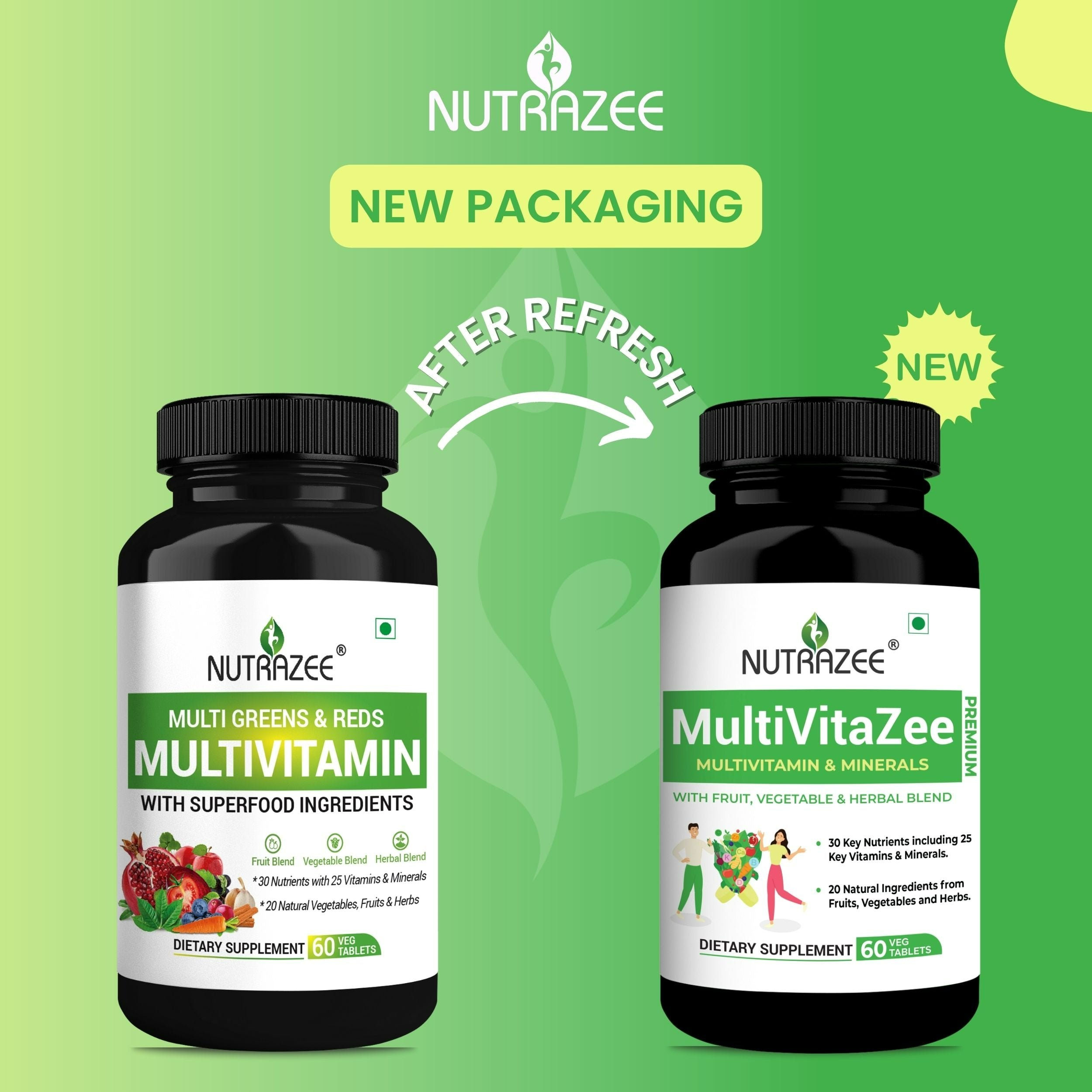 Nutrazee Multi Greens & Reds Multivitamin Tablets | Grab2Buy