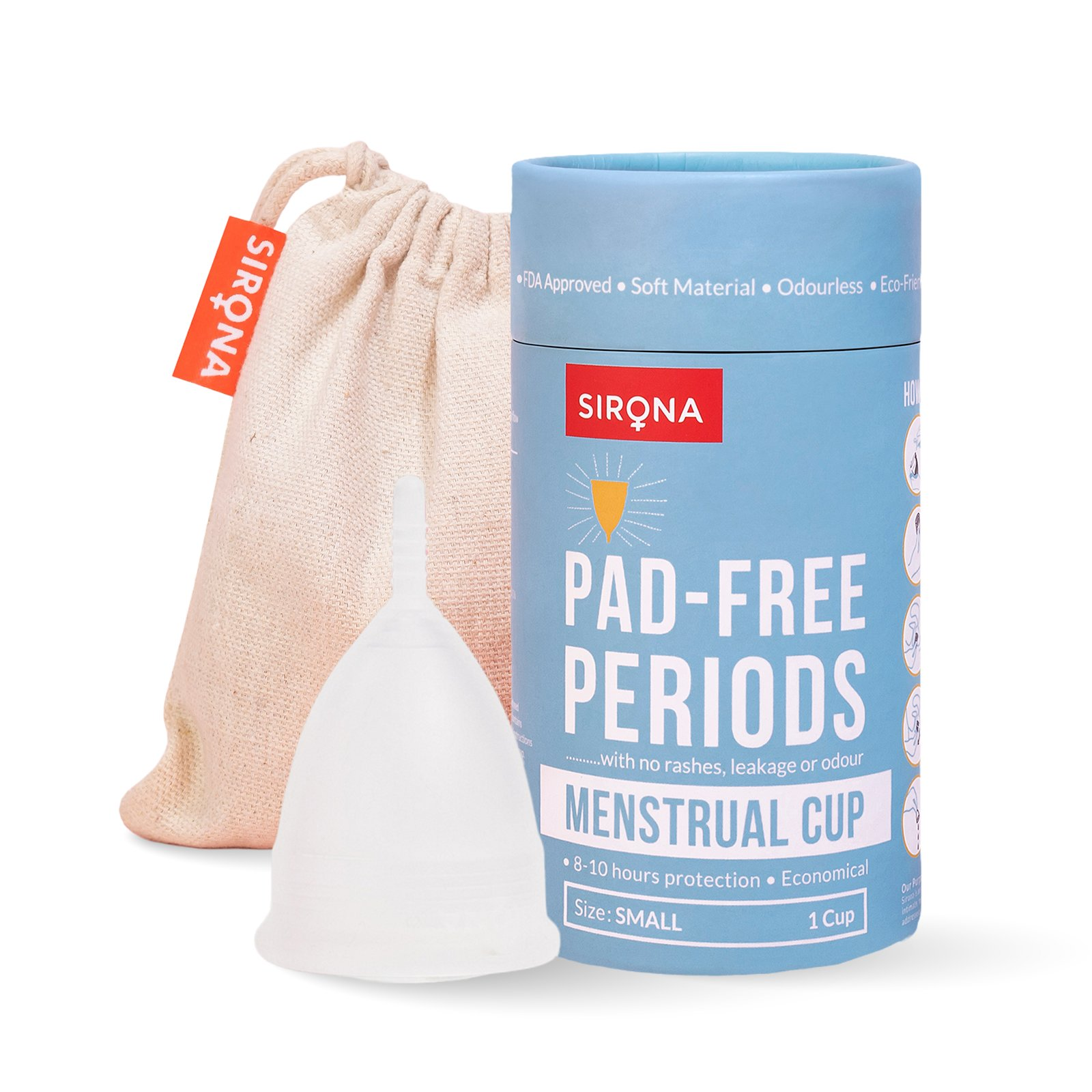 Sirona Reusable Menstrual Cup with Pouch | Grab2Buy