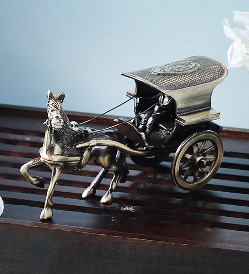Horse Cart Brass Showpiece | Grab2Buy
