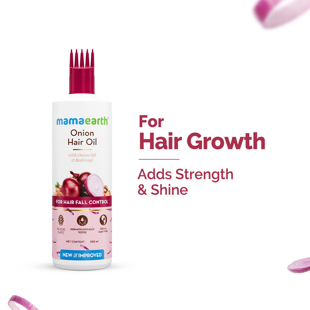Mamaearth Onion Hair Oil With Onion & Redensyl For Hair Fall Control | Grab2Buy