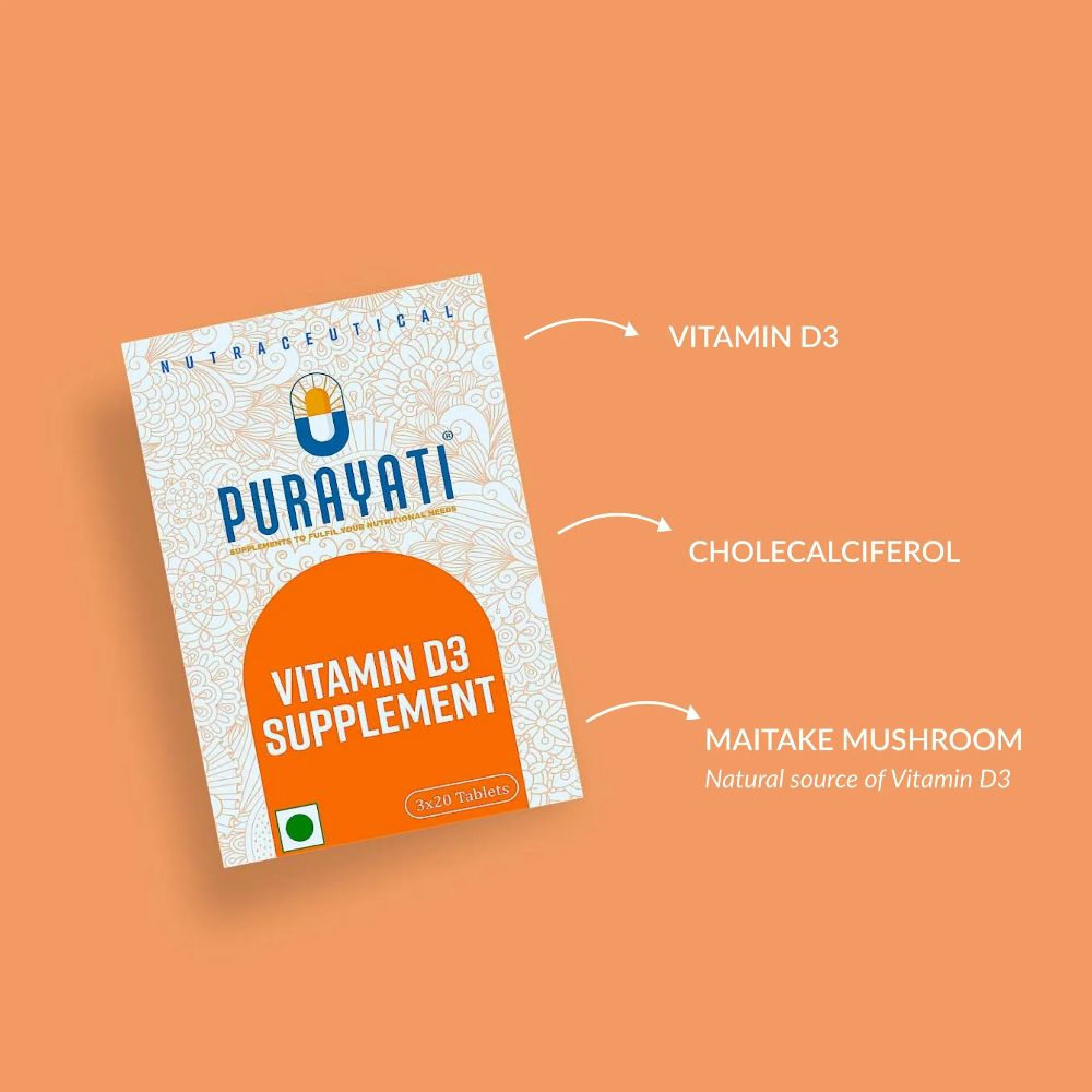 Purayati Vitamin D3, 2000 IU Tablets | Grab2Buy