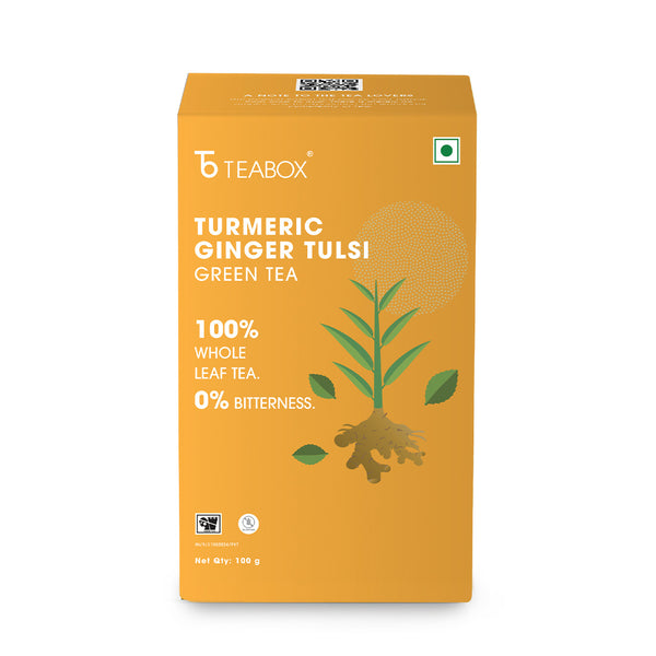 Grab2Buy Organic Turmeric Ginger Tulsi Green Tea Loose Leaves