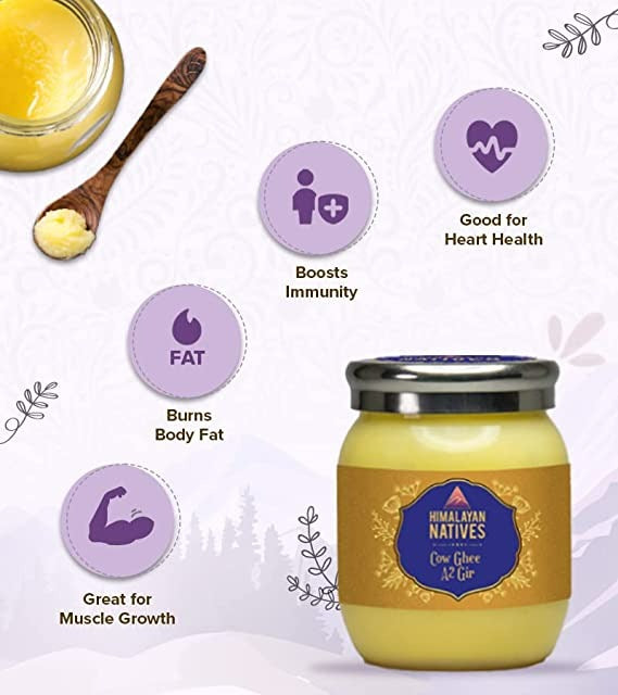 Himalayan Natives A2 Gir Cow Ghee | Homemade A2 Cow Desi Ghee | Traditional Charned Ghee | Grab2Buy