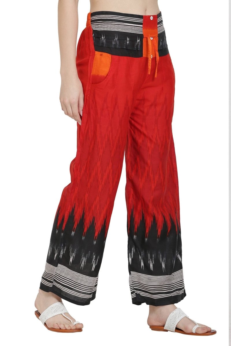 Asmaani Red Color Print Palazzo | Grab2Buy