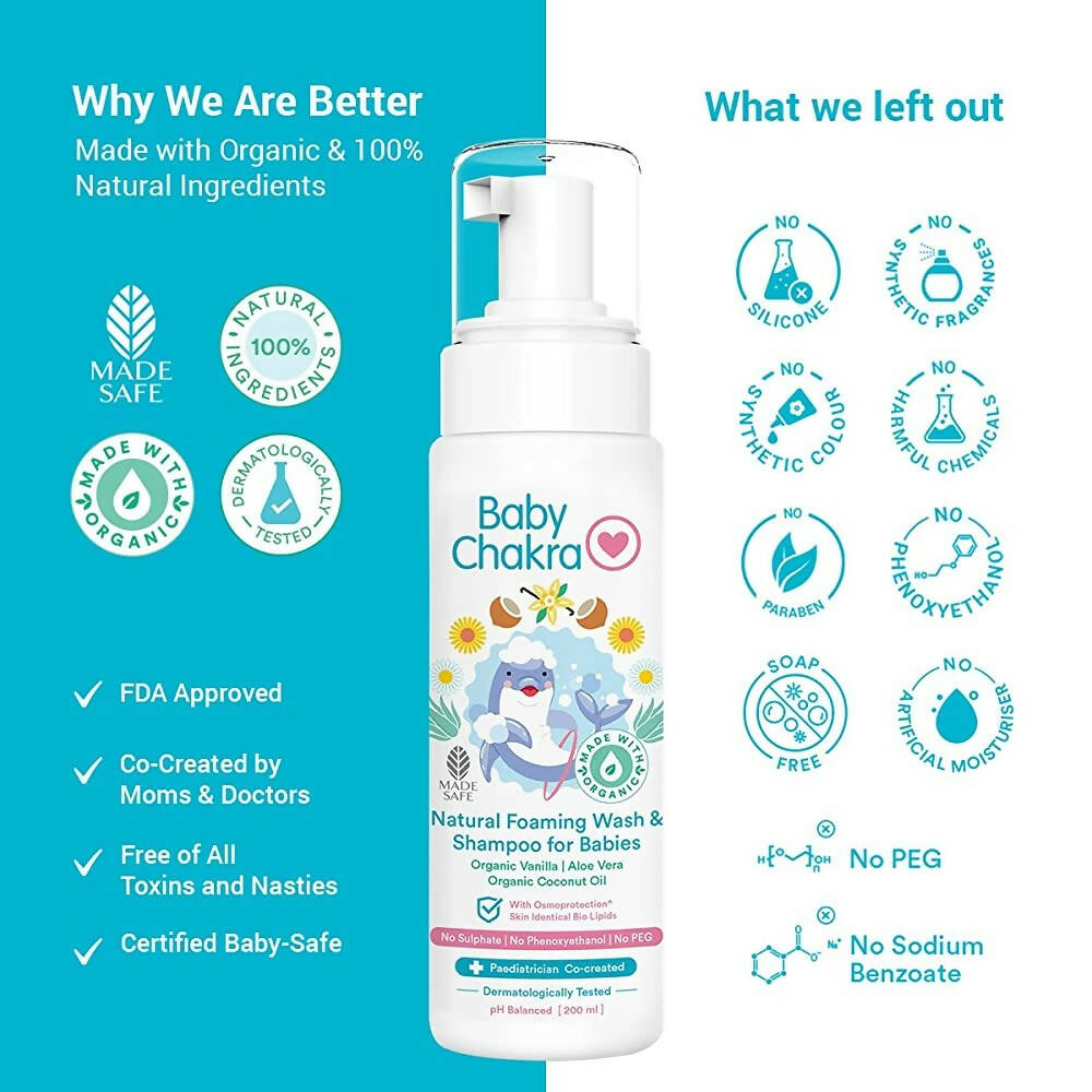 BabyChakra Natural Foaming Wash & Shampoo For Babies | Grab2Buy
