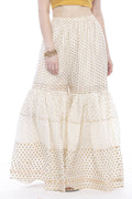 Mominos Fashion Trendy Cotton Off White Gold Print With Gota Sharara | Grab2Buy