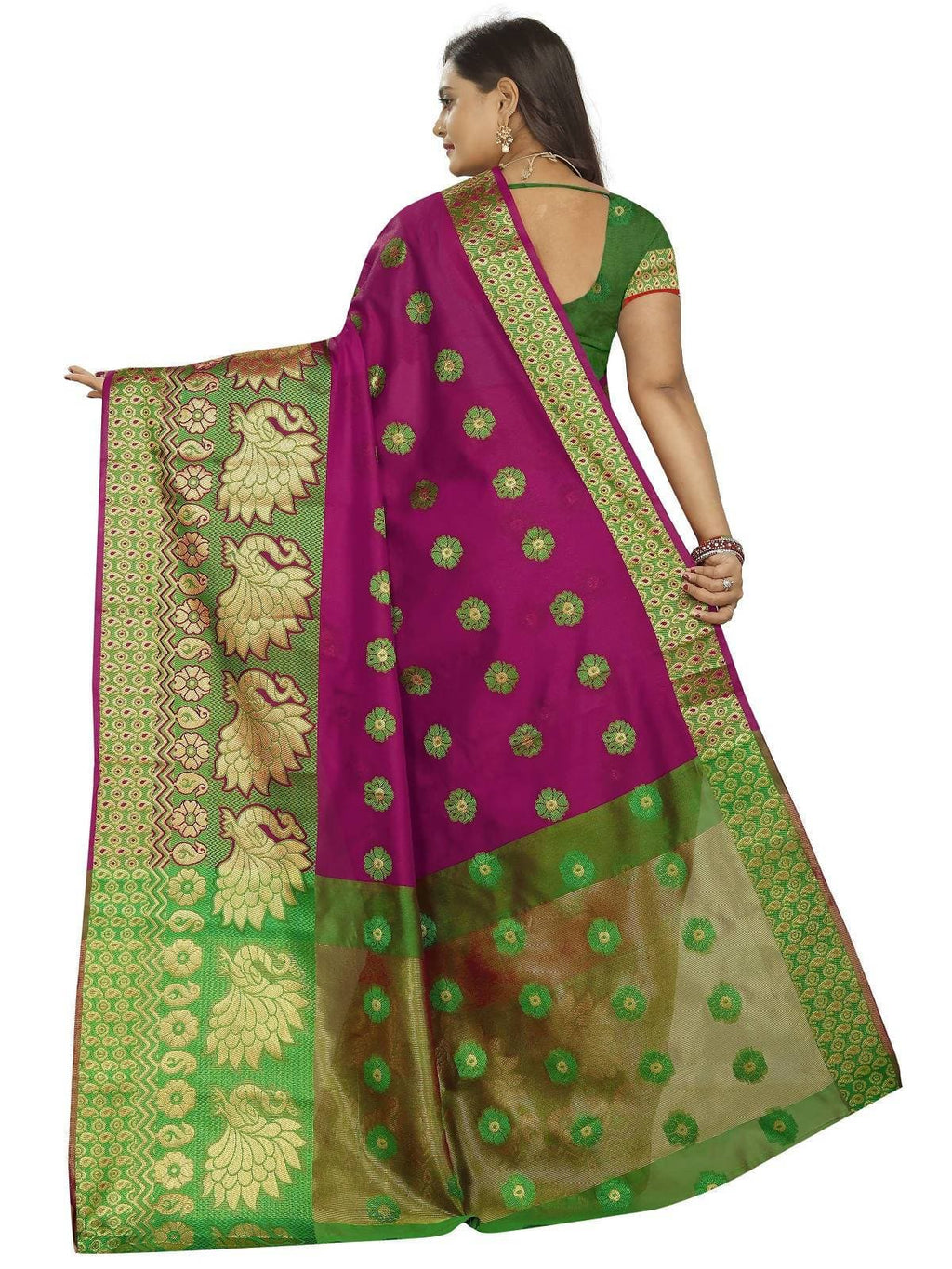 Vamika Banarasi Cotton Silk Pink Weaving Saree | Grab2Buy
