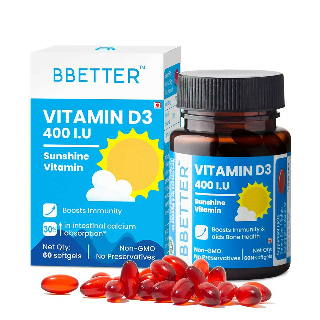 BBETTER Vitamin D3 400 IU Capsules | Grab2Buy