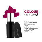 Swiss Beauty Pure Matte Lipstick , Non-Drying, Smooth Glide, Long Lasting - 228 Bold Wine