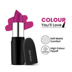 Swiss Beauty Pure Matte Lipstick , Non-Drying, Smooth Glide, Long Lasting - 210 Burgundy | Grab2Buy