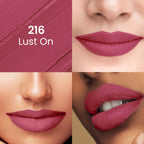 Swiss Beauty Pure Matte Lipstick , Non-Drying, Smooth Glide, Long Lasting - 216 Lust On