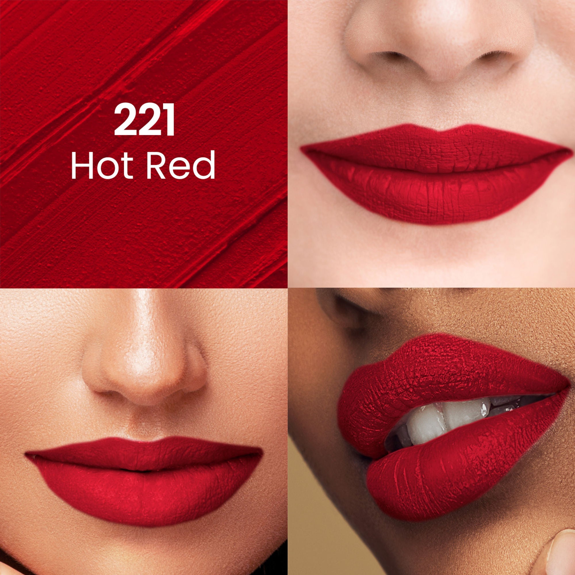 Swiss Beauty Pure Matte Lipstick , Non-Drying, Smooth Glide, Long Lasting - 221 Hot Red | Grab2Buy