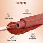 Swiss Beauty MudPie Lipstick With Velvet Matte Finish - 16 Red | Grab2Buy
