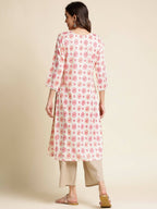 Pink Poly Rayon Aztec Printed Straight Fit Kurta - Prasuti | Grab2Buy