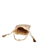 Masq Beige Embellished Embroidered Potli Clutch | Grab2Buy