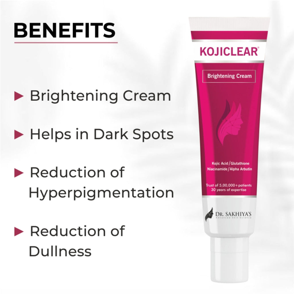 Dr.Sakhiya Kojiclear Whitening Brightening Tan Removal Face Cream with Kojic Acid Glutathione | Grab2Buy