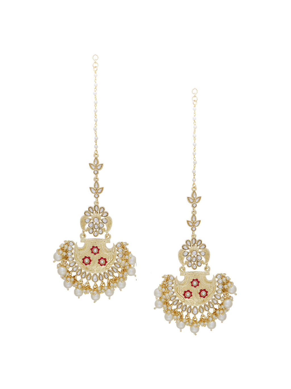 Shoshaa Gold-Polished Contemporary Chandbalis Earrings | Grab2Buy