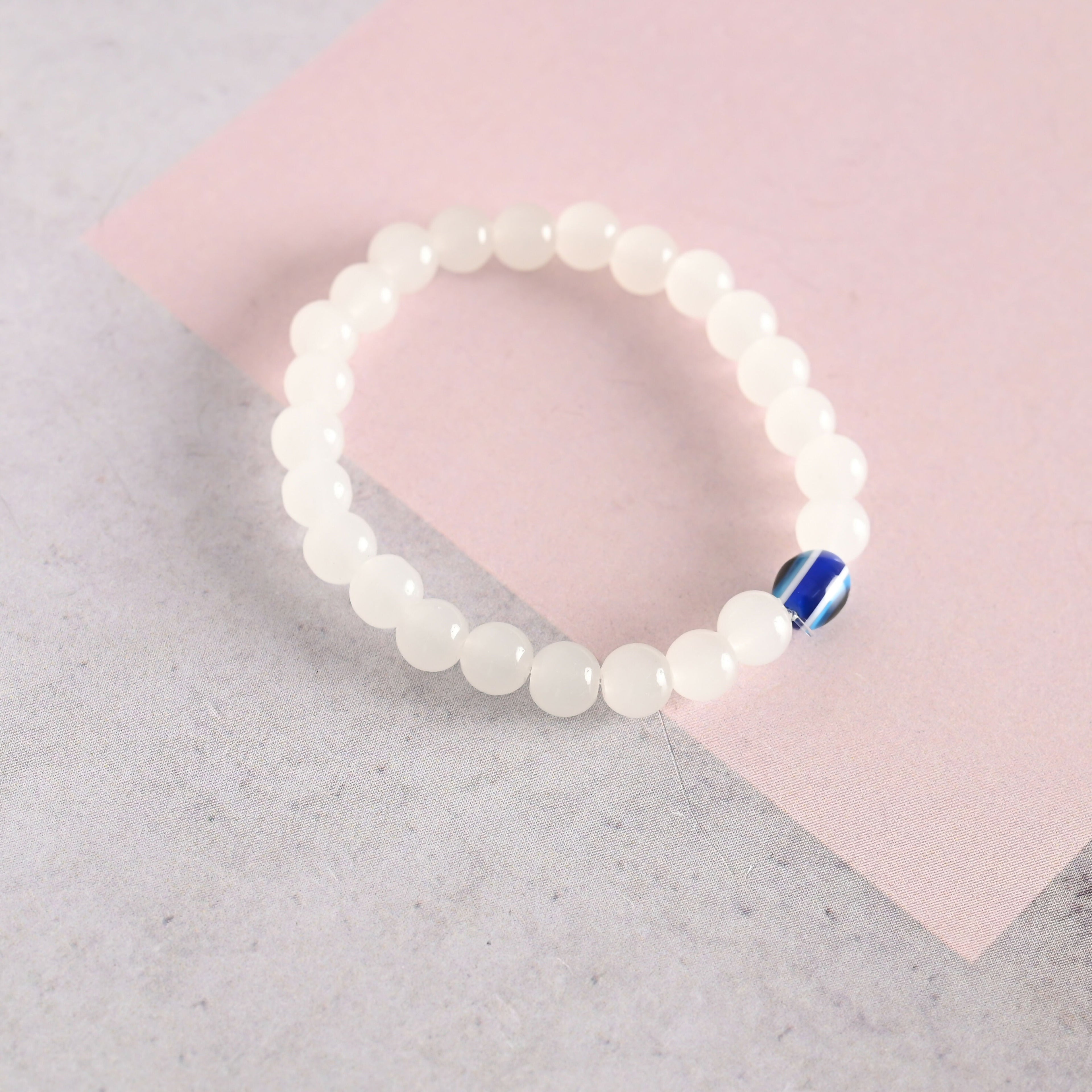NVR Men & Women Evil Eye Crystal Elasticated Bracelet | Grab2Buy