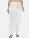 Souchii White Solid Loose-Fit Patiala | Grab2Buy