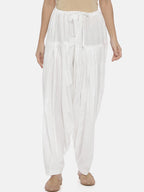 Souchii White Solid Loose-Fit Patiala | Grab2Buy