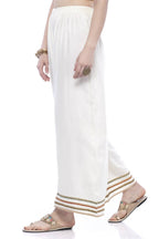 Mominos Fashion Reyon Cotton Cream Palazzo | Grab2Buy