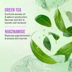 Nykaa Naturals Korean Sheet Mask Green Tea & Niacinamide For Oil Control and Clear Skin