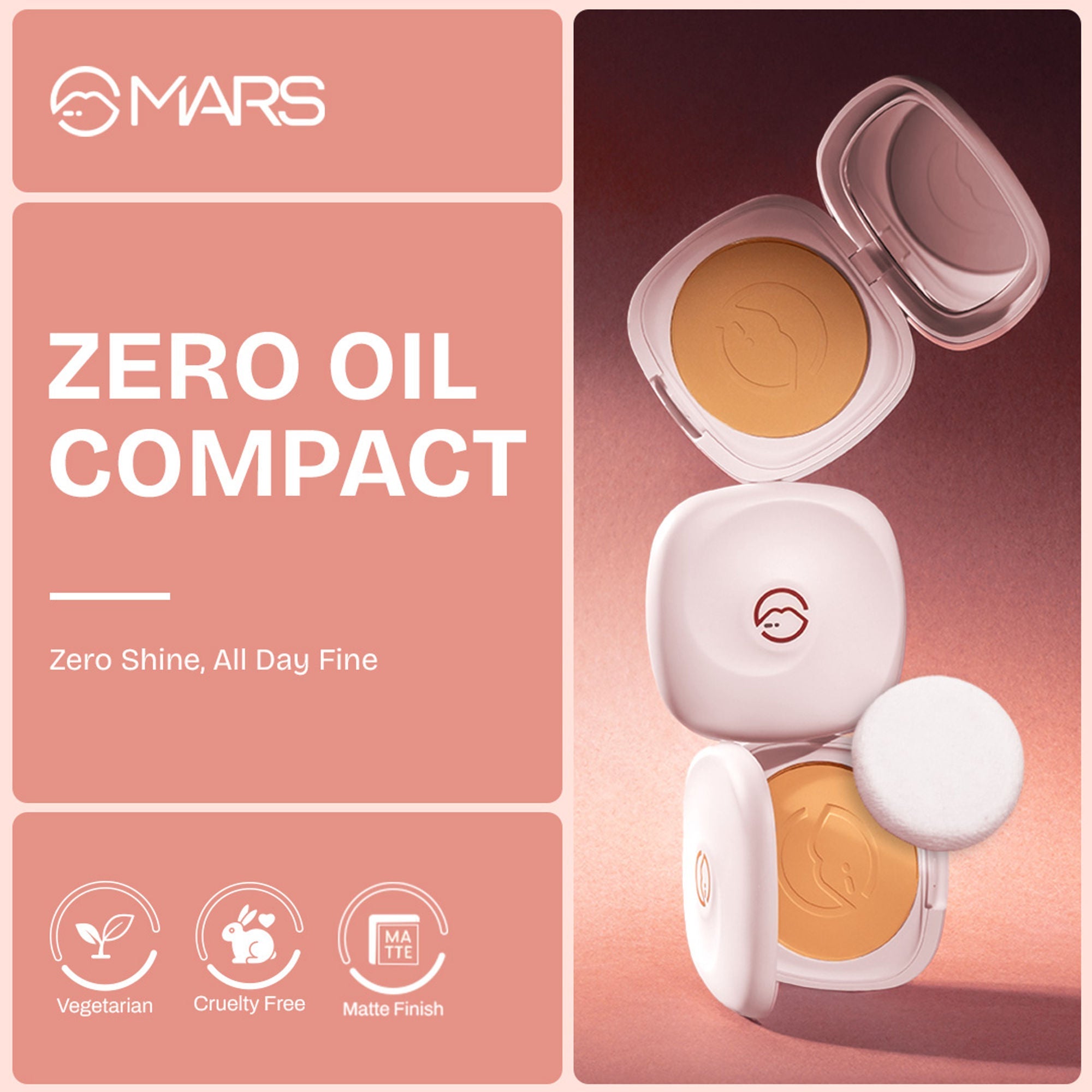MARS Cosmetics Zero Oil Compact Powder - 07-Mocha