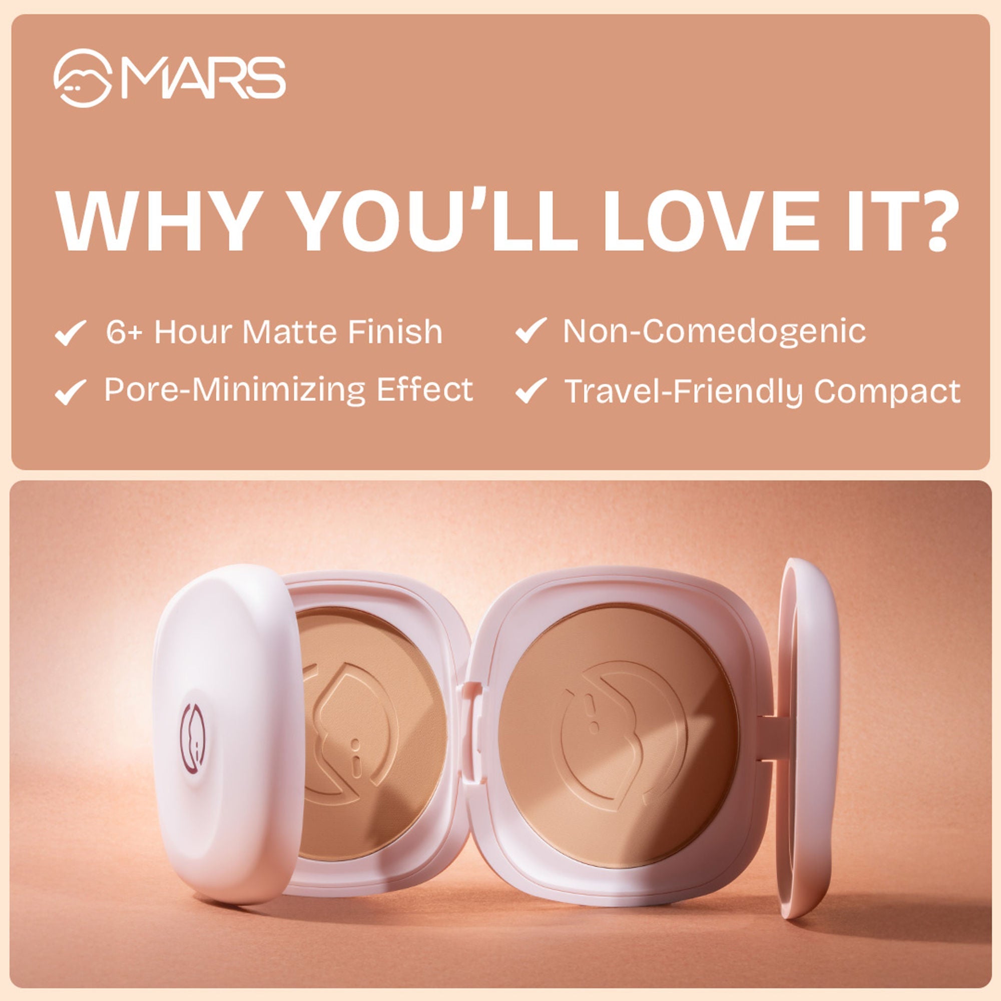 MARS Cosmetics Zero Oil Compact Powder - 08-Roasted Almond