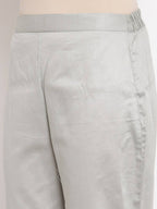 Myshka Beautiful Women's Grey Cotton Solid Casual Trouser | Grab2Buy