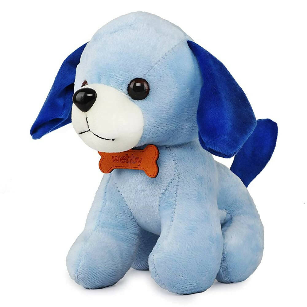 Webby Soft Animal Plush Standing Dog Toy 20cm-Blue | Grab2Buy