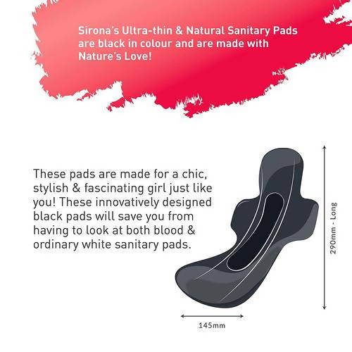 Sirona Biodegradable Black Sanitary Pads | Grab2Buy