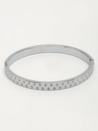 NVR Men's Silver-Plated Stainless Steel Kada Bracelet