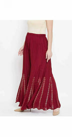 Mominos Fashion Maroon Mirror Palazzo | Grab2Buy