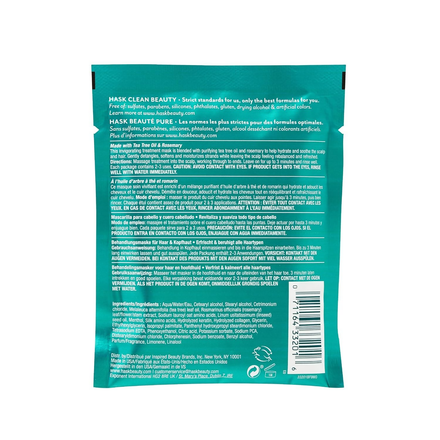 HASK Tea Tree Oil & Rosemary Hair & Scalp Treatment Mask | Grab2Buy