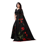 Vamika Printed Jute Silk Black Saree (Elisa Black) | Grab2Buy