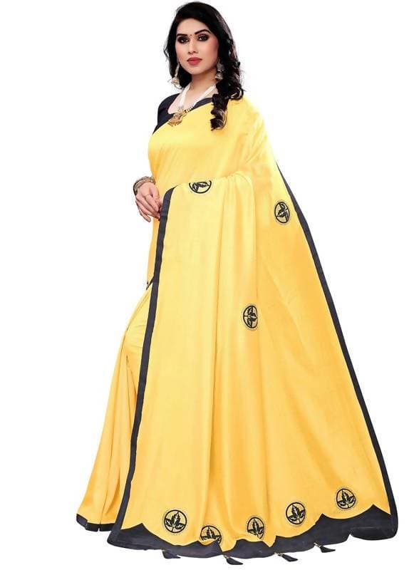 Vamika Designer Yellow Georgette Saree (TSUNAMI YELLOW ) | Grab2Buy