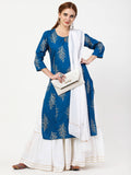 Cheera Kurta with Skirt & Embroidered Dupatta Set (CH111KSD) | Grab2Buy