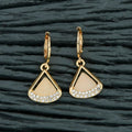 Joban Fashion Women Brass Golden White Ad Earrings | Grab2Buy